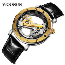 2020 New Men's Watch Tourbillon Mechanical Watches Transparent Hollow Automatic Self Wind Watches Leather Band Skeleton relojes 2024 - buy cheap