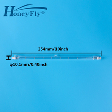 Honeyfly-lâmpada de halogênio linear 1 peça com 254mm, 220v/110v, 1000w, 1500w, r7s, tensão dupla, luzes, tubo de quartzo