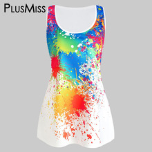 PlusMiss Plus Size XXXXXL Fashion Casual Tie Dye Summer Tank Tops Black White Big Size Women Clothing Tunic Vests XXXXL XXXL XXL 2024 - buy cheap