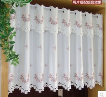 Quality tube curtain  embroidery fabric curtain finished product short kitchen  coffee curtain 2024 - buy cheap