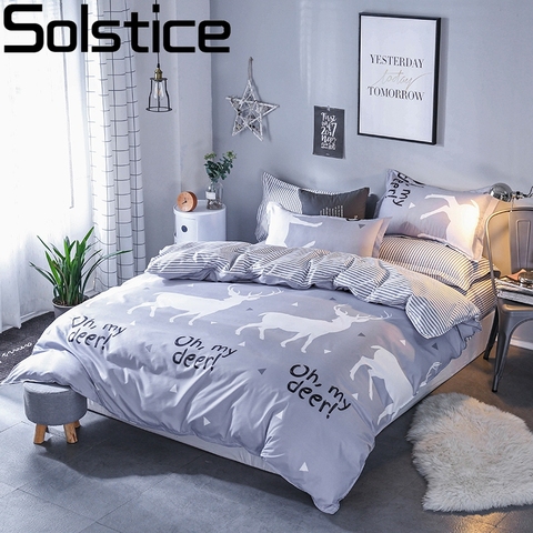 Solstice Home Textile Christmas Moose Duvet Cover Pillowcase Flat Bed Sheet Girl Teen Adult Boy Bedding Linens Set King 4pcs Buy Cheap In An Online Store With Delivery Price Comparison Specifications