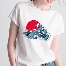 2019 Fashion Retro sea wave T shirt Women printed Harajuku Tshirt Thin section T-shirt White Tops Female Clothing Short Sleeve 2024 - buy cheap