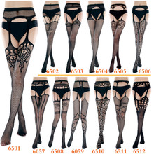 Sexy lingerie open crotch intimates black Jacquard stockings Exotic Apparel hot women sexy underwear hose teddy body stockings 2024 - buy cheap