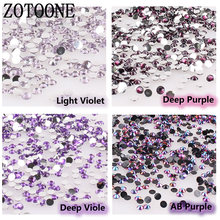 ZOTOONE Nail Art Rhinestone 1000pcs 3-5MM Size Purple Glass Flatback Crystal Glue on Rhinestones for Clothes Art 3D Decorations 2024 - buy cheap