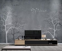 Beibehang wallpapers Nordic black and white gray twigs pattern TV background wall decoration living room bedroom 3d wallpaper 2024 - buy cheap