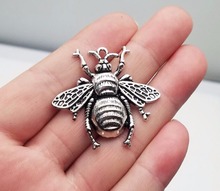 5pcs/lot--40x38mm, Queen Bee cham,Antique silver plated Bumble Bee charms,DIY supplies,Jewelry accessories 2024 - buy cheap