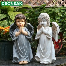Decoración de jardín al aire libre, escultura de Hada de jardín, figura de resina, adornos de Ángel, figuritas de escritorio 2024 - compra barato