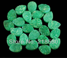 H-DCB33 25pcs Pear Shape Beads Green Quartz Teardrop Drusy Druzy Cabochon Beads 12mmx16mm 2024 - buy cheap
