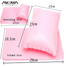 Angnya 1 conjunto de travesseiro removível para unha pu couro macio suporte para os braços descanso rosa/marrom almofada cuidados salão de manicure ferramenta a133 2024 - compre barato