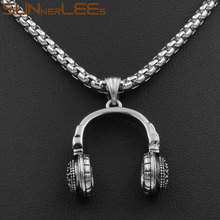 SUNNERLEES Fashion Jewelry Stainless Steel Pendant Necklace Link Chain Punk Earphone For Mens Womens SP50 2024 - buy cheap