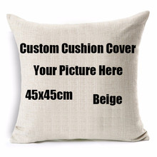 Наволочка для подушки 45x45 см, с принтом в вашем дизайне, для домашних животных, свадебных и личных фотографий 2024 - купить недорого