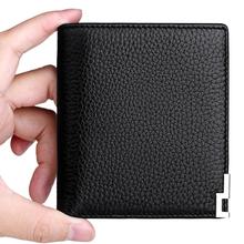 WILLIAMPOLO  Slim Wallet Men's Genuine Leather Cards Money Holder Mini Ultrathin Short Saffiano/Litchi grain ID/Credit Cards 2024 - buy cheap