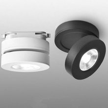 Lâmpada led ultrafina para pista, 5w 7w 12w cob com suporte de mesa, preto e branco regulável, loja de iluminação industrial 2024 - compre barato