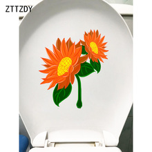 ZTTZDY 18.3*20.7CM Sunflower Cartoon Wall Decall Home Bedroom Decor Toilet Seat Sticker T2-0157 2024 - buy cheap