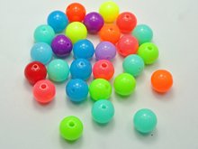 100 Mixed Neon Color Acrylic Round Beads 12mm Smooth Ball 2024 - buy cheap