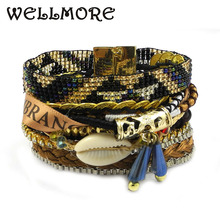 Wellmore-pulseira artesanal de estilo boho para mulheres., braceletes magnéticos feitos à mão da moda com m/l pulseira. 2017. 2024 - compre barato