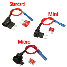 12V Car Fuse Holder Add-a-circuit Piggy Back Tap Adapter 10A Micro/Mini/Standard Size ATM Blade Fuse 2024 - buy cheap