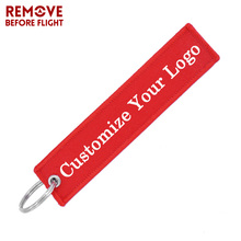 Fashion Jewelry OEM Key Ring Keychain llaveros Luggage Tag Safety Label Embroidery Customize Key Rings Chain for Aviation Gifts 2024 - buy cheap