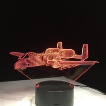 Remote Control Air Plane 3D Light LED Table Lamp Illusion Night Light 7 Colors Changing Mood Lamp 3AA Battery Powered USB Lamp 2024 - buy cheap