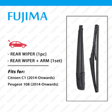 Fujima-lâmina e braço para limpador traseiro, para citroen c1/peugeot 108 (a partir de 2014), braço limpador de para-brisa da janela traseira para c1 mk2 2024 - compre barato