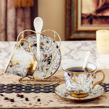 European Luxury China Bone Coffee Cup Set Dish Spoon Afternoon Tea Set Creative Ceramic Cup Nordic Household Gifts Vintage Gold 2024 - buy cheap