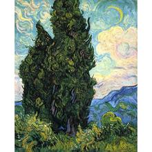 Cypresses by Vincent Van Gogh Oil paintings reproduction Landscapes art hand-painted home decor 2024 - buy cheap