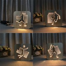 3D Wooden Sports Night Light DIY Customize Lamp Football Basketball Volleyball Baseball Table Lamp Friends Birthday Trophy Gift 2024 - buy cheap