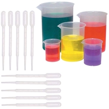 5 copos de medição de plástico tamanhos conjunto de copos (50, 100, 250, 500, 1000ml) e 20 pacote claro 3ml graduado transferência pipetas 2024 - compre barato
