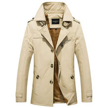 Plus Size 5XL Men Casual Jacket and coats 2019 Autumn Winter Fleece Slim Cotton Jacket Casual Mens Trench Coat jaqueta masculina 2024 - buy cheap