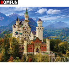 HOMFUN Full Square/Round Drill 5D DIY Diamond Painting "Castle scenery" Embroidery Cross Stitch 5D Home Decor Gift A00776 2024 - buy cheap
