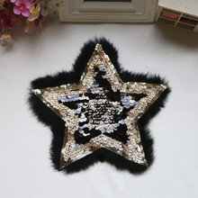 high grade designer fur eadge sequins patches for clothing star beaded parches bordados para ropa sewing on applique parche 2024 - buy cheap