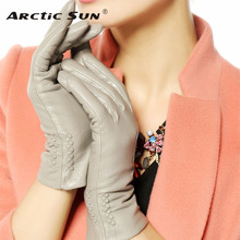 Women Gloves Thermal Soft Lined Winter Genuine Leather Glove Wrist Solid Fashion Dressing Lambskin Free Shipping L013NC 2024 - buy cheap