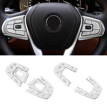 ABS Chrome Car Steering Wheel Buttons Cover Sticker Trim For BMW 5 Series 2018 525 528 530 540li M Sport / Luxury Type 2024 - buy cheap