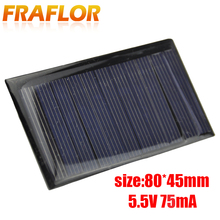 2Pcs/lot Solar Panel Free Shipping Outdoor For Cell Phone Battery Charger System DIY Solar Light Modules 5.5V 75mA 80*45*3mm 2024 - buy cheap