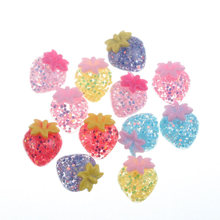 50pcs Clear Colorful Resin Strawberry Decoration Crafts Flatback Cabochon Embellishments For Scrapbooking Diy Accessories 2024 - buy cheap