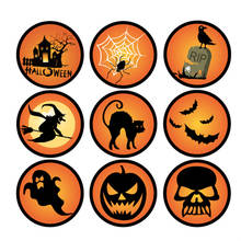 90PCS Halloween Sticker Pumpkin Candy Gift Bag Decor Sticker Halloween Party Decor Supplies Candy Gift Sticker Ghosts Bats Cats 2024 - buy cheap