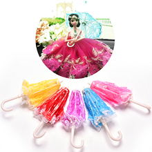 Besegad-casa de muñeca de plástico, accesorios para sombrillas de encaje, juguetes para Barbie, regalos de cumpleaños, Color al azar, 6 uds. 2024 - compra barato