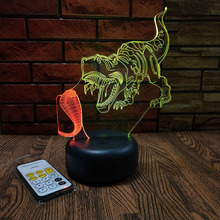 Динозавр кобра 3d Визуальный ночник 7 цветов Изменение Рождество декоративные огни 3d светильники Светильник для детской комнаты 2024 - купить недорого