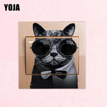 Yoja-adesivo colorido de gato estilo gato com óculos, decoração colorida, sala de estar, quarto, parede 8ss0112 2024 - compre barato