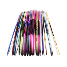 Rollos de pegatinas de colores variados para decoración de uñas, pegatinas de decoración de uñas, 30 Uds. 2024 - compra barato