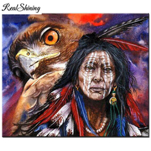 REALSHINING Diamond Painting Woman Diamond Embroidery sale Full square Eagles 5D Diy Mosaic puzzle FS3139 2024 - buy cheap