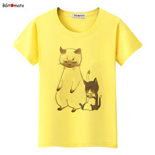 bgtomato lovely cartoon cats printing t shirt women's new style cute summer tops tee Brand Good quality breathable casual shirts 2024 - buy cheap