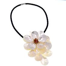 2018 New Arrival Fashion Jewelry Brown Crystal White Sea Shell Flowers Choker Necklace Dress Accessories 2024 - buy cheap