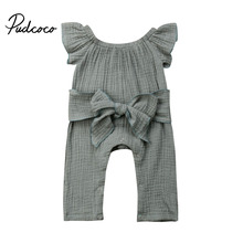 2019 Baby Summer Clothing Kids Newborn Infant Baby Girl Toddler Romper Jumpsuit Trouser Clothes Green Strap Sash Outfit Playsuit 2024 - buy cheap