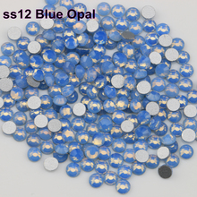 Free Shipping! 1440pcs/Lot, ss12 (3.0-3.2mm) Blue Opal Flat Back Nail Art Non Hotfix Rhinestones 2024 - buy cheap