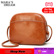 Mara's Dream 2018 Women Bag Fashion Oil PU Leather Solid Women's Handbags Bolsas Top-Handle Bags Women Shoulder Messenger Bags 2024 - buy cheap