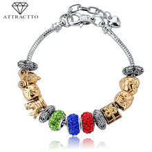 ATTRACTTO New Multi-color Handmade Owl Animal Bracelets & Bangles For Women Chain Crystal Jewelry Adjustable Bracelets SBR150150 2024 - buy cheap