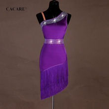 CACARE Latin Dance Dress Women Latin Dance Competition Dresses Fringed Salsa D0631 2 Choices Rhinestones Tassels Hem 2024 - buy cheap