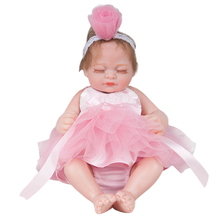 Silicone Vinyl Reborn Girl Doll Fake Toddler Dress in Clothes - Rooted Mohair Hair, Hand-drawn Nails, Real Gentle Touch 2024 - buy cheap