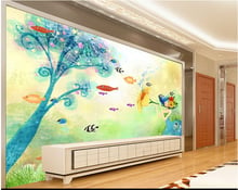 Custom papel DE parede infantil painting underwater world for paradise children room TV wall vinyl which papel DE parede 2024 - buy cheap